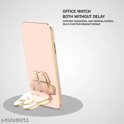 Anks Creation Back Case Cover for OnePlus Nord CE5 with Cute 3D Cartoon Mirror Folding Mobile Stand Holder