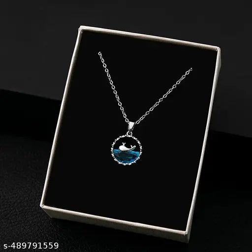 V&R ENTERPRISE New Design Premium Quality bow Ribbon Dolphin Moon Pendant Chain