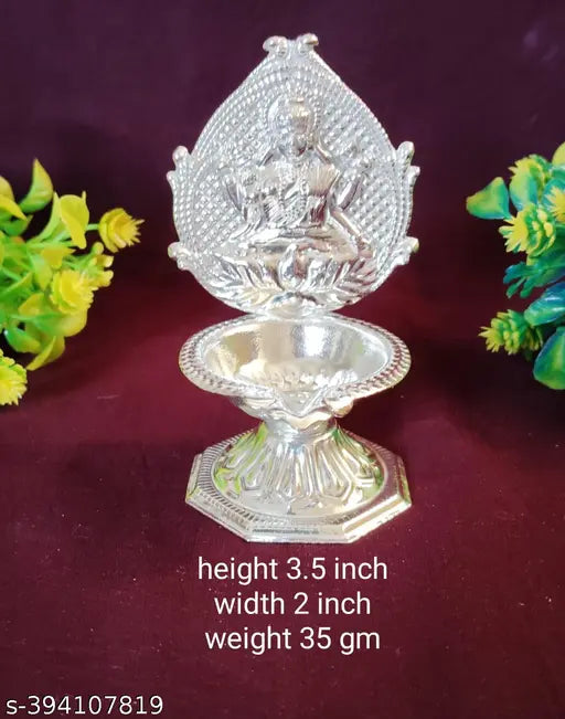 Silver Plated Lakshmi Diya Combo