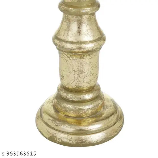 A Piece of Wood Golden Rustic Candle Holders Mango Wood Candle Holders Candles Pillar for Home in Living Room,Bedroom,Dining Table Centerpiece Set of 3 Candlestick Holder