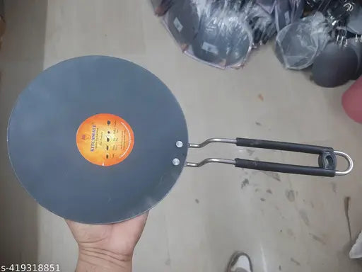 Ved traders 9inch Loha tawa iron pot with free Chakla and belan