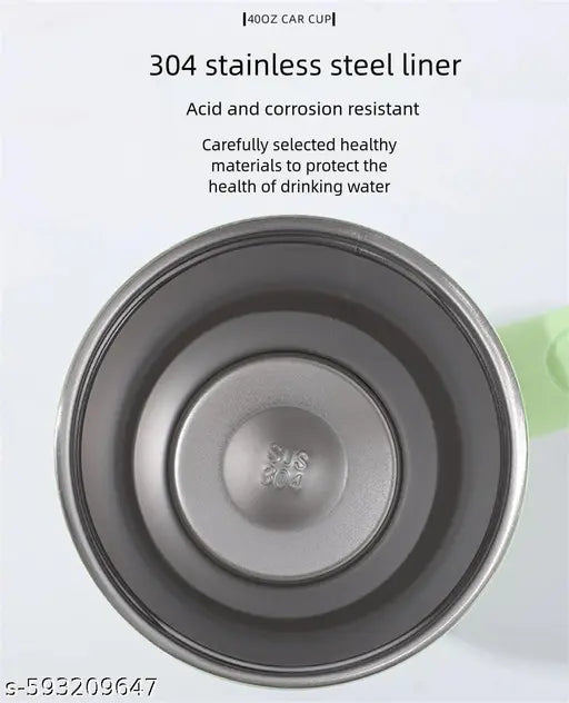 1200ML Stainless Steel Tumbler Hot and Cold with Handle and Lid 1 Straw Double Insulated Cup 100% Leak Proof Mug Cup Holder for Gym Travelling (4Gen Black)