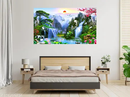 Ashtawalldecor Waterfall Poster For Livingroom Bedroom Home office Wall Decor (Size 24x36 Inch)