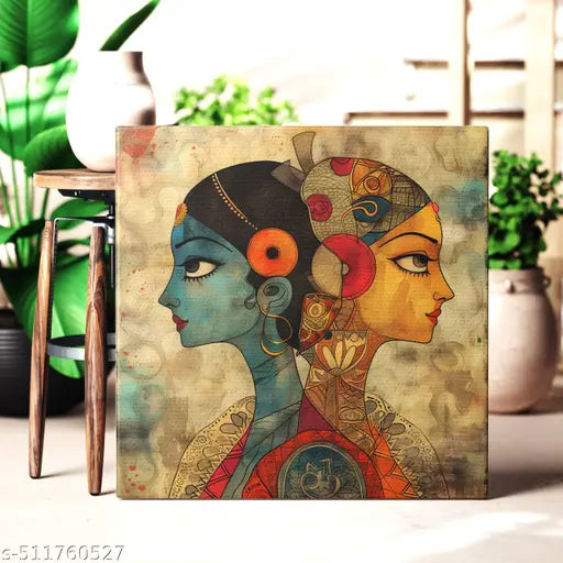 Indianara Indian Traditional Canvas Art Painting for Living | Bedroom | Pooja Room | Hotel Canvas 20 inch x 20 inch Painting