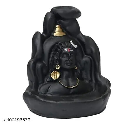 Handcrafted Lord Adiyogi, Mahadev, Shiv Adi Shankara | Backflow Cone Incense Holder | Shiv Decorative Showpiece with 101 Free Fragrance Smoke Backflow Incense Cone..