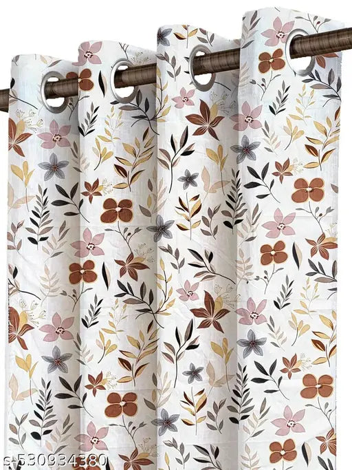 ANA Set of 2 7 Feet Door Curtain Cotton Eyelet Premium Curtain for Door, Multicolor, Decorative, Bedroom, Balcony 2pcs set