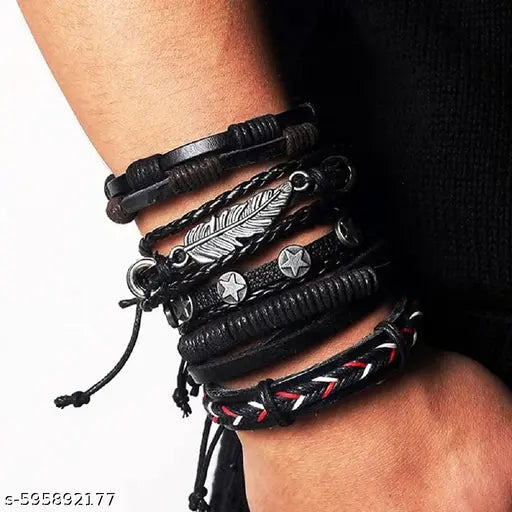 bracelets combo | bracelet combo set | trendy bracelet | black bracelet | brown bracelet | leather bracelet for men | leather bracelet for boys | bracelet for womens | bracelets | leather bracelet | layered bracelets | bracelet for boy | bracelets for men