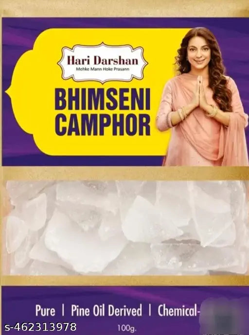 Hari Darshan Bhimseni Camphor 250g Kapoor, Kapur,Kappuram for Pooja, Havan, Meditation, Room Freshener
