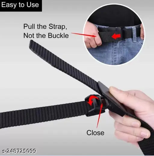 SHOPBREAK COMBO OF 2 Men Formal, Casual, Party, Evening Nylon Belts