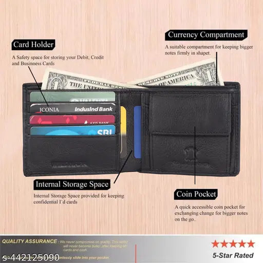 WILD NAPA Genuine Leather Wallet for Men | High Quality Leather Wallet (Black) RFID Protected wallets