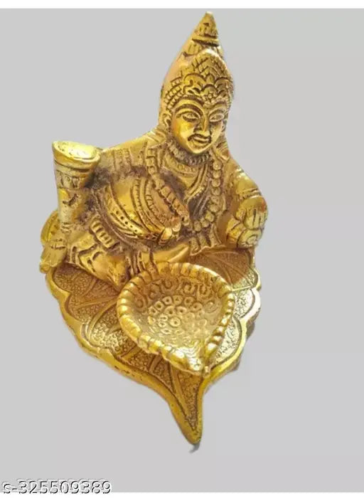 Metal Leaf Kuber with Diya For Home Décor, Gift and Puja Idol Aluminium Table Diya (Height: 2.5 inch) Paan Diya Kuber Diya SP Handicrafts Kubera Deepam, Kubera Deepam, Temple Decor, Kubera Deepam, Kubera Diya | Pooja  Article
