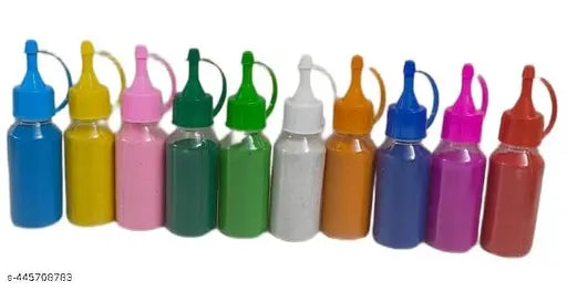 RPA  Rangoli Colour Powder Tube Kit with Stencil, Diwali Decoration Items Bottles Tool Floor Art Rang for Home Pongal Pooja Mandir Decor (12 Stencil, 10 Rangoli Bottles)