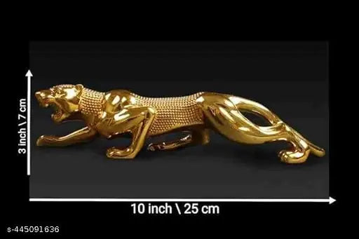URBANEVIBE HANDICRAFTS Jaguar Showpiece II Leopard Showpiece II Panther II Home Decor - Decorative Table Showpiece for Home & Office - Size - 10 Inch - Gold( BIG SIZE)
