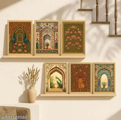 Madhubani wall art Painting Traditional art Frame For Living Room Hotel Digital Reprint 13 inch x 10 inch Painting