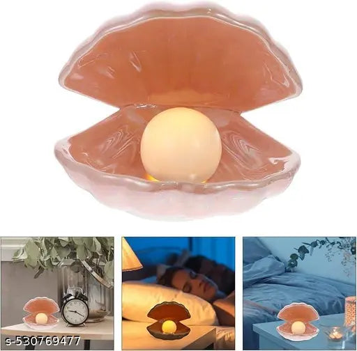 Shell Lamp Pearl Shell Night Lamp Shell Pearl Light LED Accent Lamp for Home Decor Bedroom Living Room Decoration Night Light for Kids Room Clamshell Portable Lights