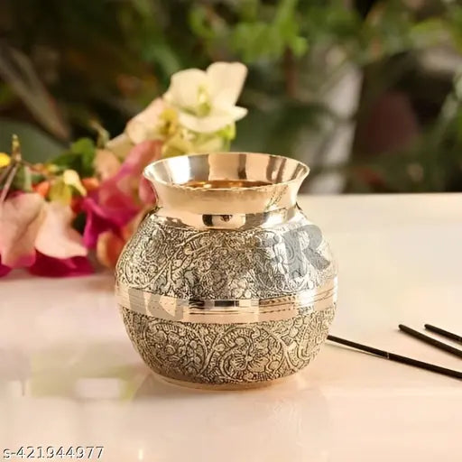 KAPER Kalash Lota for puja accessories Diwali Decorative Mandir or Temple Items Small Pooja Articles (3x3 Inches)