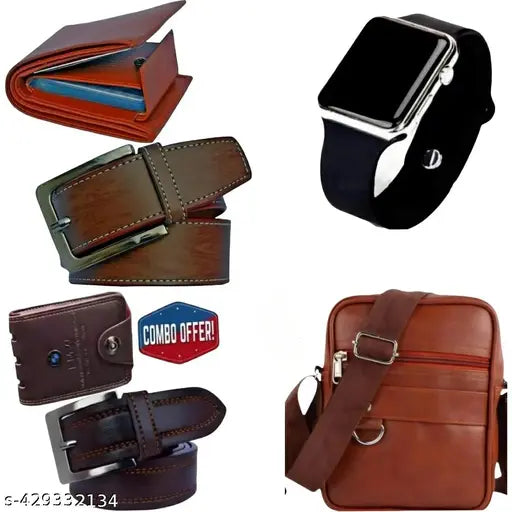 Latest trendy stock clernce offer Buy men and boys wallet get bmw wallet 2 piece belt metal watch or hand bag free
