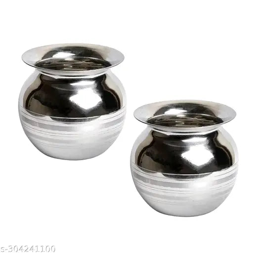Stainless Steel Water Lota/Kalash/Chambu/Tumbler for Pooja/Pongal/Marriage/Karvachauth / Lota for Puja pack 2