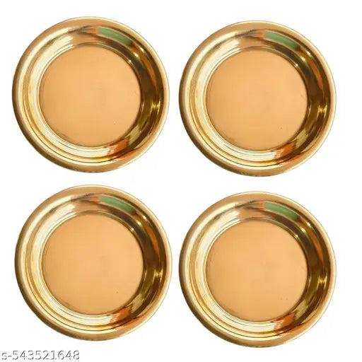 Pure Brass Puja Plate Combo pack of for Small Size only 3.5 Inch Plates