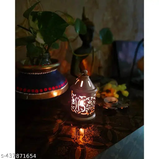 DK Metals Metal Hanging Lantern Gold Color