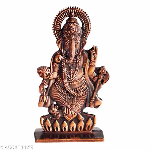 M Men Style Ganesha Idol Lord Ganesh Ji Statue Ganpati Bappa Blessing Murti God Vinayak Figurine Sculpture For Diwali Puja Gifting Home Entrance, Ganesh Chaturthi Copper NewCarDash36