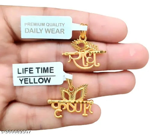 RADHE KRISHNA PENDANT WITH MICRO GOLD PLATED