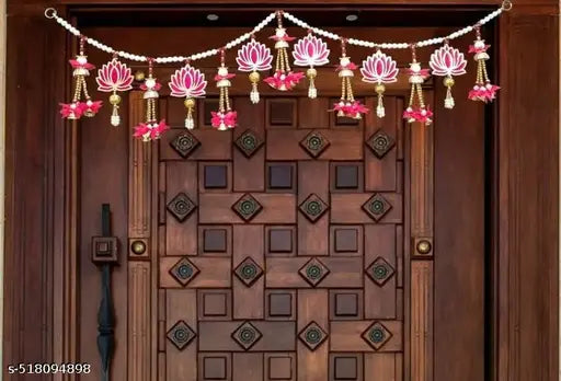 Kamal Wall Hanging | Wall Décor Toran | Toran For Diwali | Janmashtami Toran | Toran For Festive Season | Handicraft Toran | Wooden Toran | Pack Of 1 Piece |