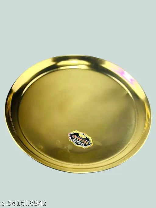 Pooja Brass Handmade Aarti Thali - 21.5x2.5