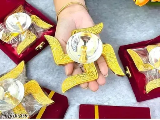 Brass Swastik Diya for pooja