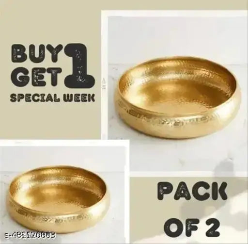 Metal Urli Bowl for Floating Flowers | T-Light Candle Holder for Diwali & Navratri Metal Puja Items Home Decorative A.H STORES