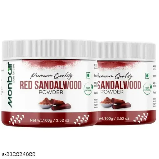 MONBAIR Premium Quality Organic Red Sandalwood  Powder combo, 200 Grams