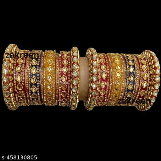 New Multi Color Golden Pear Figer Design Chura Set For Girls/Woman By Alimart