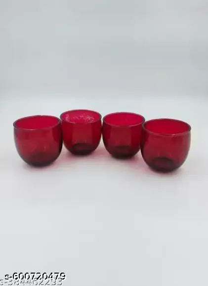 NEW ELEGENT Set of 4 Glass Votive Candle Holders Stylish Tealight Candle Holders | Glass Candlestick Holders for Decoration For Home Decor, Diwali, Christmas, Festive, Wedding, Party, Bedroom, Cafe's Restaurants, Table Top Decor Light Items | Candle Light