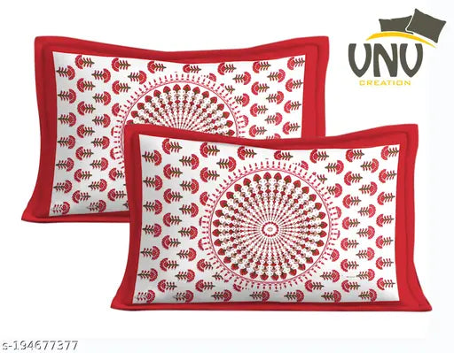 TRENDY JAIPURI DOUBLE BEDSHEET WITH 2 PILLOW COVER
