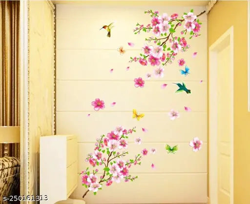 Wall Stickers Flowers TV Background Branch LED LCD Living Area Decoration PVC Vinyl