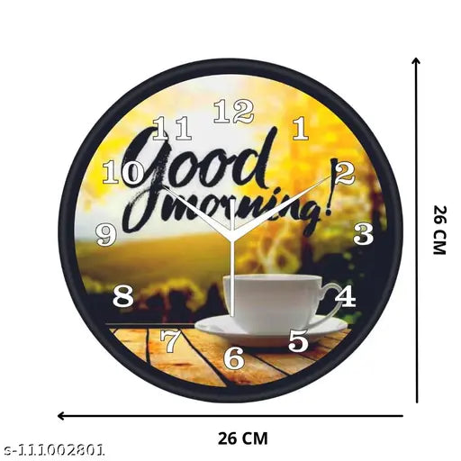 Tushar enterprises Analog 26 cm X 26 cm Wall Clock  (Multicolor, With Glass)