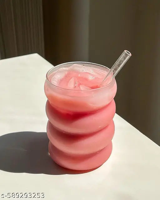 FG Spiral shape tumblers 500 Ml (Pack of 2) for coffee, milk, milk shakes, smoothies, ice tea and many more