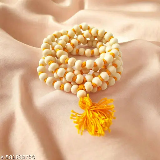 Tulsi Jaap Mala - 108 Beads Original Basil Wood Rosary | Handcrafted Tulsi Mala for Jap, Meditation & Prayer | Lightweight Sacred Tulsi Wood Chain for Men & Women | Spiritual Jap Mala for Chanting & Pooja Use