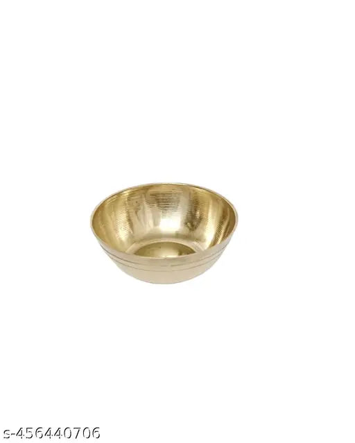 Pure Brass Bowl Diya, Round/Brass Roli Bowl Chandan Katori,Pooja Katori for Keeping Pooja Article in Puja Thali for Diwali Navratri Laxmi Poojan (Size- 25ML) Set of 6 (Hight 1.5 CM, Daya 4.5 CM)