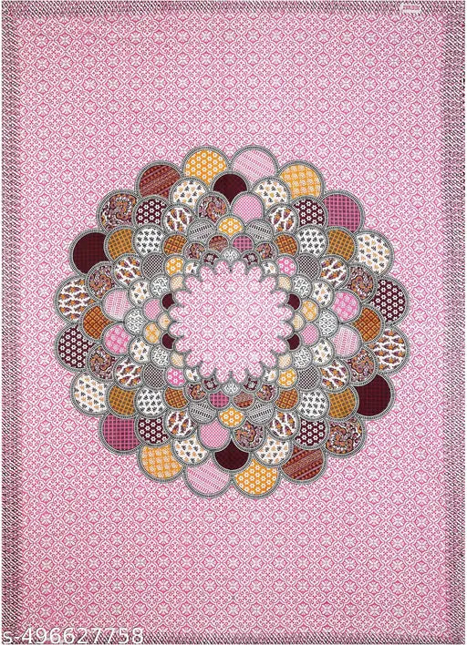 Jaipuri Printed Cotton Single Bedsheet With 1 Pillow Cover