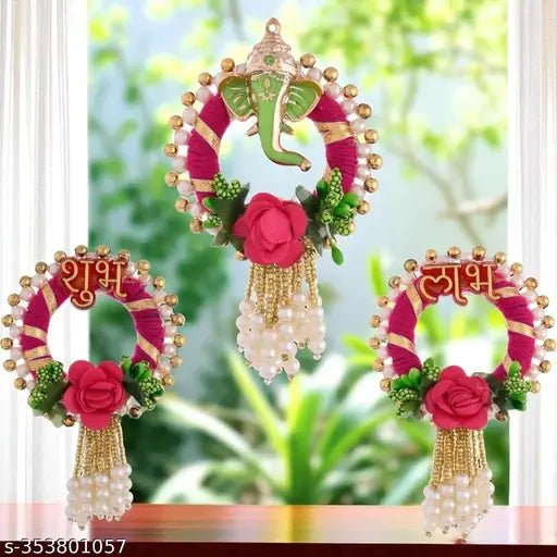 Laxmi Marble  Subh Labh Door Hanging - Handcrafted Diwali Home Decor
