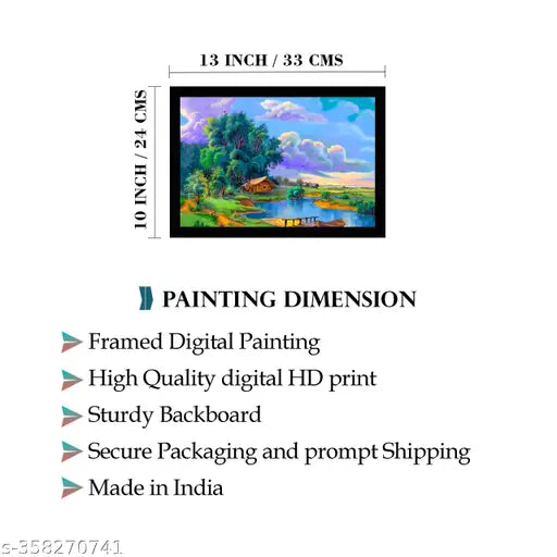 Indianara Modern Art Without Glass Framed Art Print for Room Decor 10 X 13 INCH