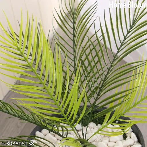 Home Bloom Artificial Areca Palm Plant for Home, Office Decor | 9 Stems Plant(Without Pot 55 cm)/Light Green Color Leaves | home decor living room