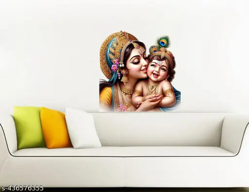 little krishna with maa yashoda  Walllsticker (50x50)