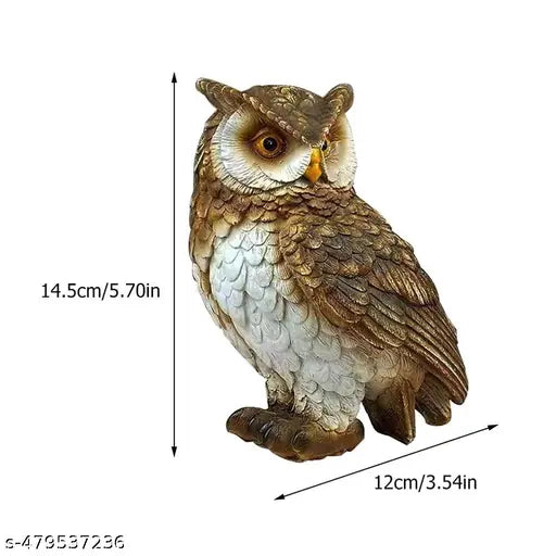 Brown Owl Figurine Resin Owl Animal Model Statue Home Office Display Owl Figure Desktop Tv Cabinet Miniature Animal Figurine Ornament Decor Money Attracter