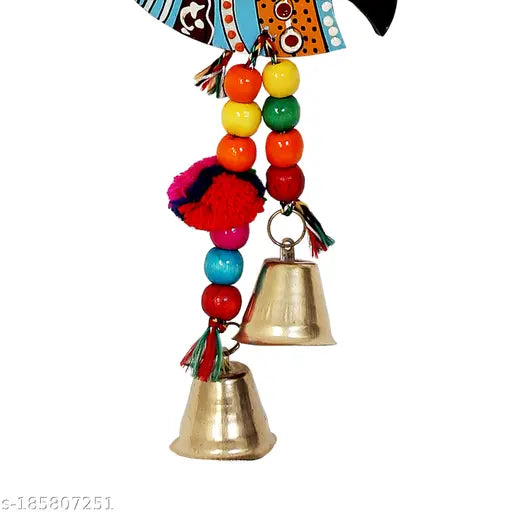 Sohibe Hanging Fish Feng Shui Vastu Show Piece for Decoration Garden Balcony Home Office Cafe Door Toran Latkan Festival Decorative Wall Hanging (Wood, Length-24 inch)