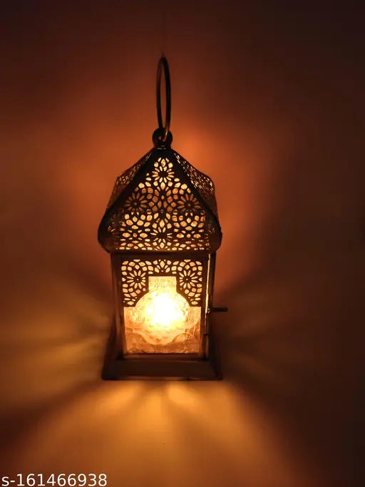 SUTEKI , Hanging Moroccan Lantern Lamp Tea Light Candle Holder For Home Decor Iron Tealight Holder (Multicolor, Pack of 1)