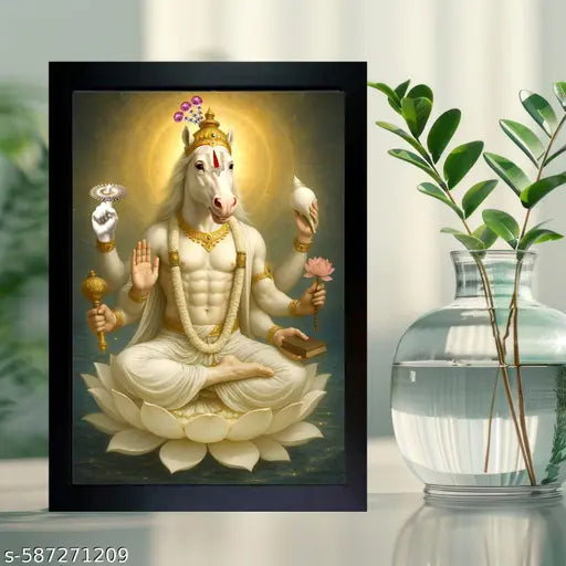 Hayagriva Photo Frame | Hayagriva Painting For Home Decoration  And Pooja Room ( 7x9 ) Inch