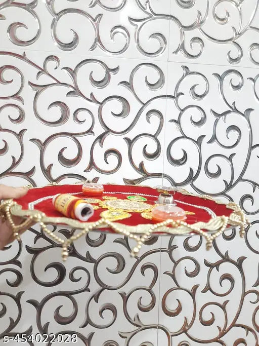 1 Pc Stainless-steel ,  Pooja Thali Set Including (1 Kalawa, 2 Small Katori, 1 Steel Diya Stand) with Accessories Puja Decorative Items for Home Mandir Office Wedding Return Gifts | Decorative Thali, Pooja Thali, Diwali Pooja Thali,| Pooja Accessories| Pr