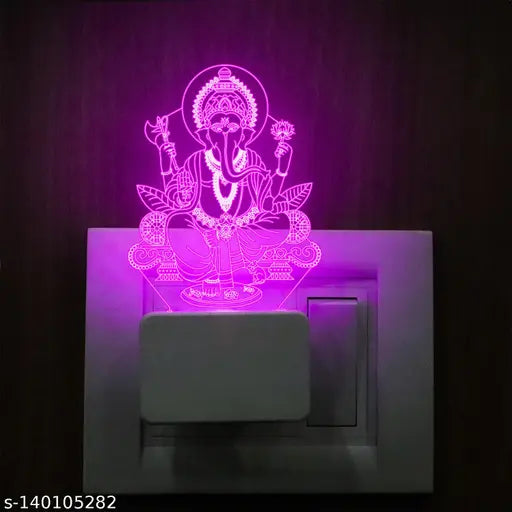 StarLaser Lord Ganesha 3D Acrylic LED Night lamp with 7 Color Changing Light Suitable for Bedroom Living Room & Wedding Gift